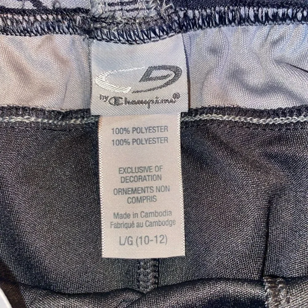*NWT* Champion Girls L(10-12) Black & White & Gray Sport Shorts